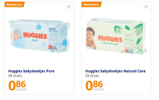 Huggies billendoekjes 56 stuks voor €0,89 per pak bij de Action