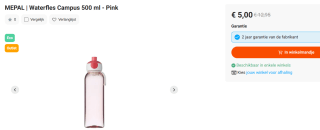 Mepal Campus waterfles 500ml voor €5 bij Krëfel