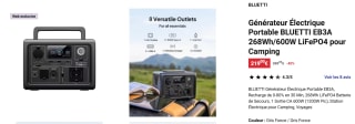 BLUETTI EB3A draagbare stroomgenerator 600W 268Wh voor €219 bij Decathlon