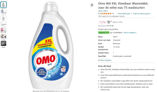 Omo Wit XXL vloeibaar wasmiddel 75 wasbeurten voor €8,29