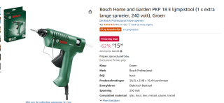 [Prime] Bosch Home and Garden PKP 18 E Lijmpistool voor €15,99 met Amazon prime