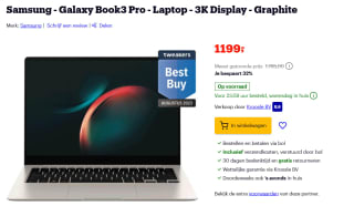 Samsung Galaxy Book3 Pro (14", i7, 16GB, 1TB SSD, Qwerty) Beige voor €1.009 bij Bol