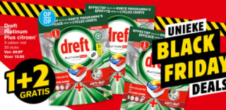 Dreft Platinum Plus Citroen 3 x 33 stuks voor €19,99