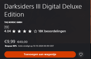 Darksiders III Digital Deluxe Edition voor €9,99 via de Playstation Store