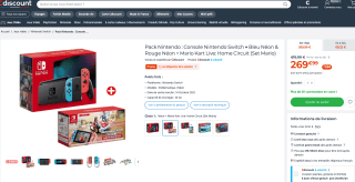 Nintendo Switch Azul + Rojo + Mario Kart Live: Home Circuit por 269€