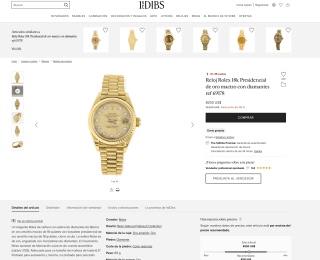 Rolex Presidencial Oro 18 k macizo con diamantes por 7.996,51€