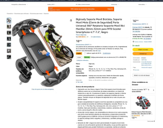 Soporte Smartphone 4.7"-7.2" Bicicleta por solo 7,64€