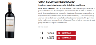6 Botellas de Gran Solorca Reserva 2021 por 44€