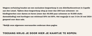Tickets voor de Magazijn Sale Van den Assem met tot 80% korting op schoenen & kleding
