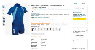 Cressi Shorty Kid Monoshort Infantil Neopreno 1.5/2mm Niños por 20,05€