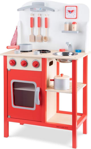 New Classic Toys Houten Speelgoedkeuken Rood + accessoires voor €33,76 bij Bol.com