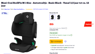 Maxi-Cosi RodiFix M i-Size Autostoeltje voor €88 bij Bol