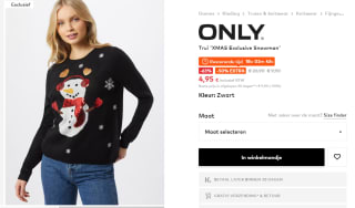 Only Trui 'XMAS Exclusive Snowman' voor €4,95 bij About You