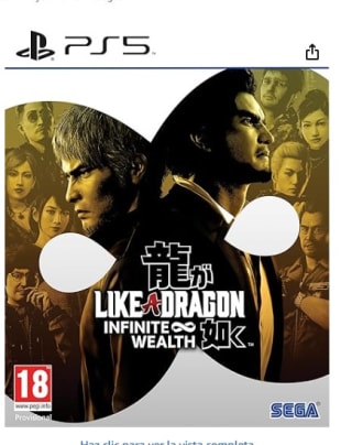 juego para Ps5 Like a Dragon Infinite Wealth por 34,99€