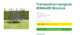 Trampoline + vangnet Ø366x89 voor €159 bij vancranenbroek