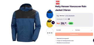 Helly Hansen Vancouver regenjas voor €39,95 bij iBOOD