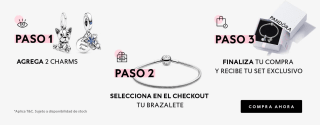 1 Brazalete + 2 Charms por $3,490 en Pandora