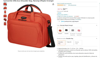 Samsonite SNG Eco Shoulder Bag color Naranja 25l. por 34,64€