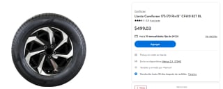 Llanta Comforser 175/70 Rin13" CF610 82T BL por $499 | Descuento Walmart