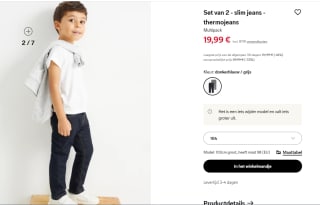 Set van 2 Thermojeans voor kinderen voor €19,99 bij C&A