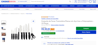 Conjunto de Facas da Tramontina com 10 peças, modelo Plenus - R$ 69