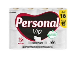 Papel Higiênico da Personal Vip de Folha Dupla com 16 rolos - R$ 15,32