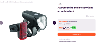 AXA Greenline 15 Lux - LED Fietslampjes Voor en Achter voor €14,95 bij Ibood