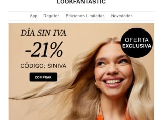 Día Sin IVA en seleccionados desde Lookfantástic