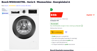 Bosch WGG14407NL - Serie 6 - Wasmachine - voor €649 bij Amazon