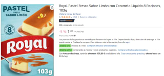 10 Unidades de Pastel Fresco Sabor Limón con Caramelo Líquido 8 Raciones, (Royal) por 10.2€