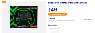 Nintendo Switch Controller Wireless Pro - Battletron voor €14,95 bij de Action