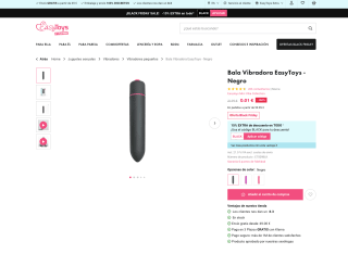 Black Friday Bala Vibradora Negro EasyToys por 0,01€ en 60€ de compra pedido con mega ofertas +15%dto adicional código BLACK