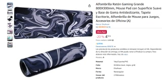 Alfombrilla Ratón Gaming Grande 800X300mm por 4,79€