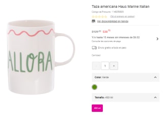 Taza Americana Haus Marine Italian por $39 | Descuento Liverpool