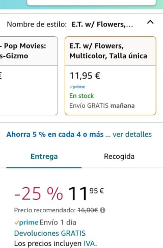 Funko Pop! Movies: E.T. 40th - E.T. with Flowers por 9,10€.
