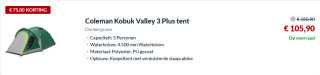 Tent 3 personen Coleman Kobuk Valley 3 Plus met 75 euro korting