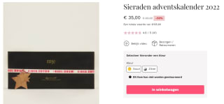 Sieraden adventskalender 2022 voor €35 bij My Jewellery