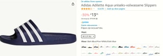 Adidas Adilette Sportswear Aqua slippers voor €13,93 bij Amazon