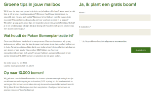Pokon Bomenplantactie - bij elke gratis inschrijving wordt een boom geplant!