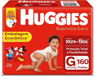 Fralda Supreme Care da Huggies com 160 Fraldas - R$ 195,21