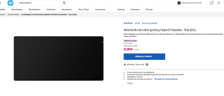 Alfombrilla de ratón gaming HyperX Pulsefire Tela 2XL por solo 12,90€