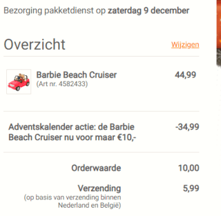Barbie Beach Cruiser met barbie en ken voor €10 dmv code bij Lobbes