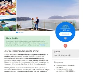 Escapada costa gallega: 3 días con spa y cena para 2 por 135€