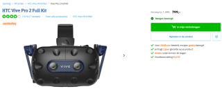 HTC Vive Pro 2 Full Kit - VR headset met controller(s) voor €799 bij Coolblue.