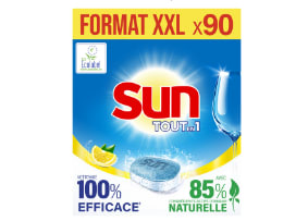 90 tablettes lave-vaisselle Sun tout-en-un à 1,70€