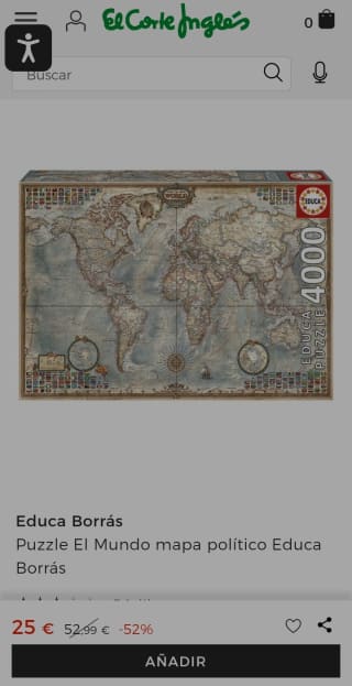 Puzzle El Mundo mapa político Educa Borrás por 25€.