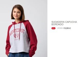 Sudadera con Capucha de Mujer West Coast por 11.99€