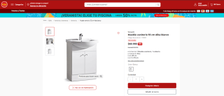 Mueble vanitorio Vessanti Alba blanco de 55 cm por $69.990