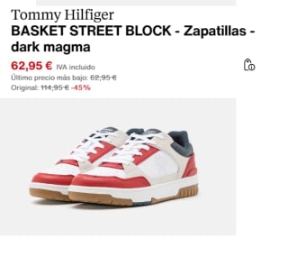 Zapatillas de Hombre Tommy Hilfiger BASKET STREET BLOCK por 53.51€