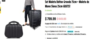 Maleta Bolton Grande 75cm + Maleta de Mano Siena 25cm gratis
